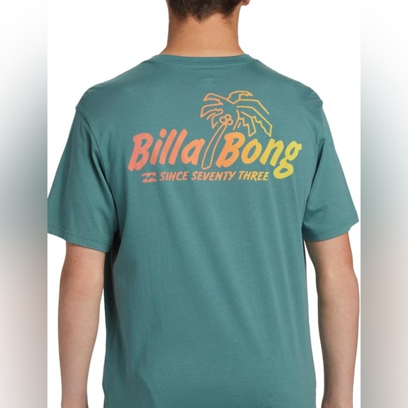 Billabong Men's Lounge Short Sleeve Graphic Tee Shirt Size XX Large Green NWT - Picture 3 of 12